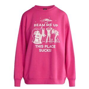Stranger Things- Graphic Sweatshirt – “Beam Me Up, This Place Sucks!”